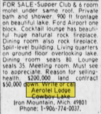 Aerotel Lodge - Mar 26 1976 Ad For Sale (newer photo)